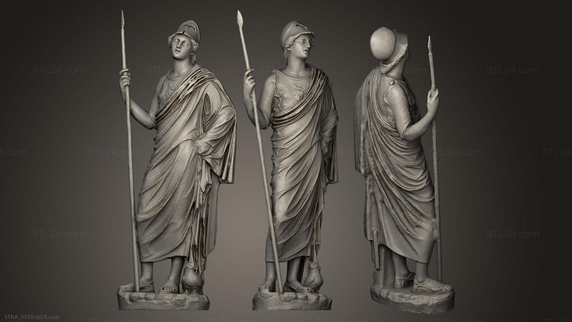 Статуи античные и исторические (Афина Роспильози, STKA_0110) 3D модель для ЧПУ станка